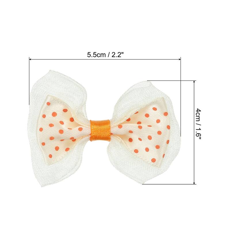 100Pcs 2.2" Mini Bow Tie Satin Ribbon Bows Ties Double-Layered Bowknot