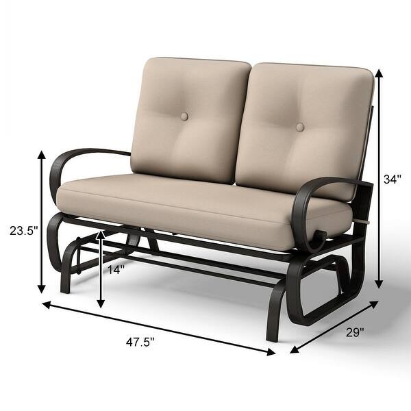 Shop Costway Glider Outdoor Patio Rocking Bench Loveseat Cushioned