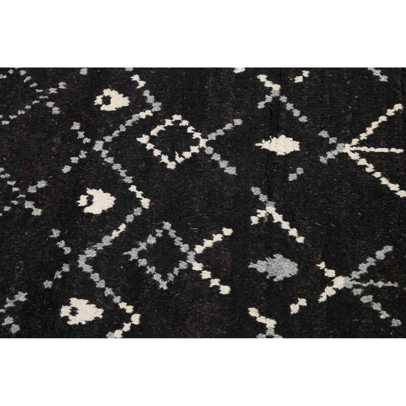 Geometric Vegetable Dye Moroccan Berber Oriental Area Rug Handmade - 4'6" x 6'11"