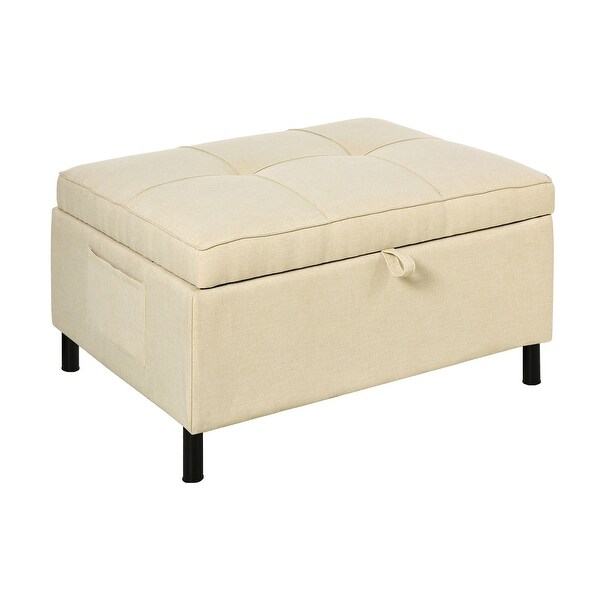 HOMCOM 2 In 1 Design Convertible Footrest Stool Sofa Bed 33.75