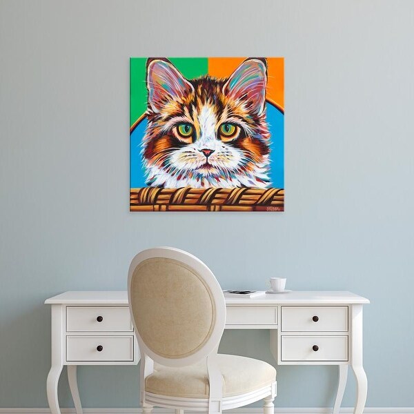 Easy Art Prints Carolee Vitaletti's 'Kitten in Basket II' Premium Canvas Art
