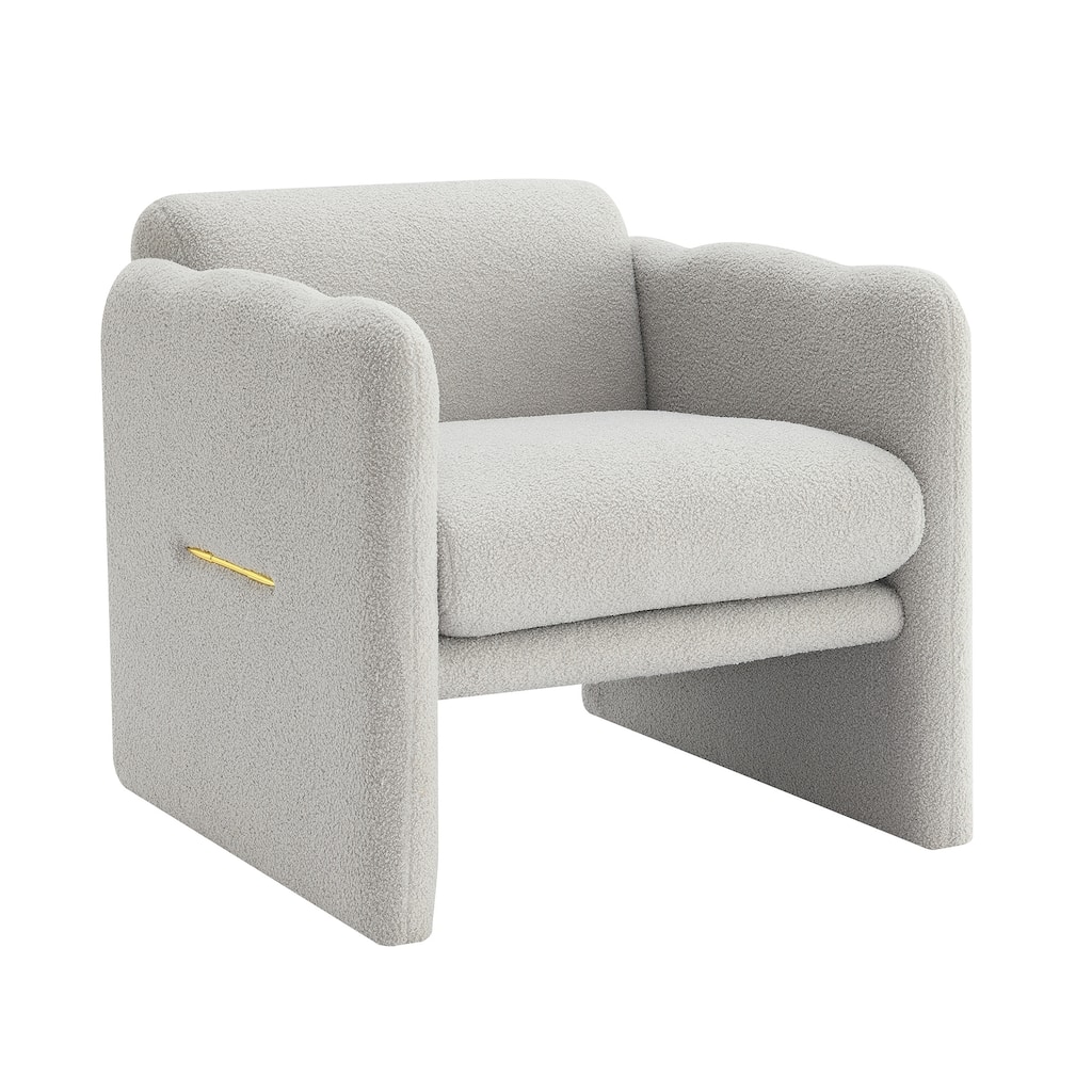 Stylish Living Room Decorative Chair Vanity Chair Side Chair, Light Grey Entrance Chair Upholstered Armchair Sofa Chair