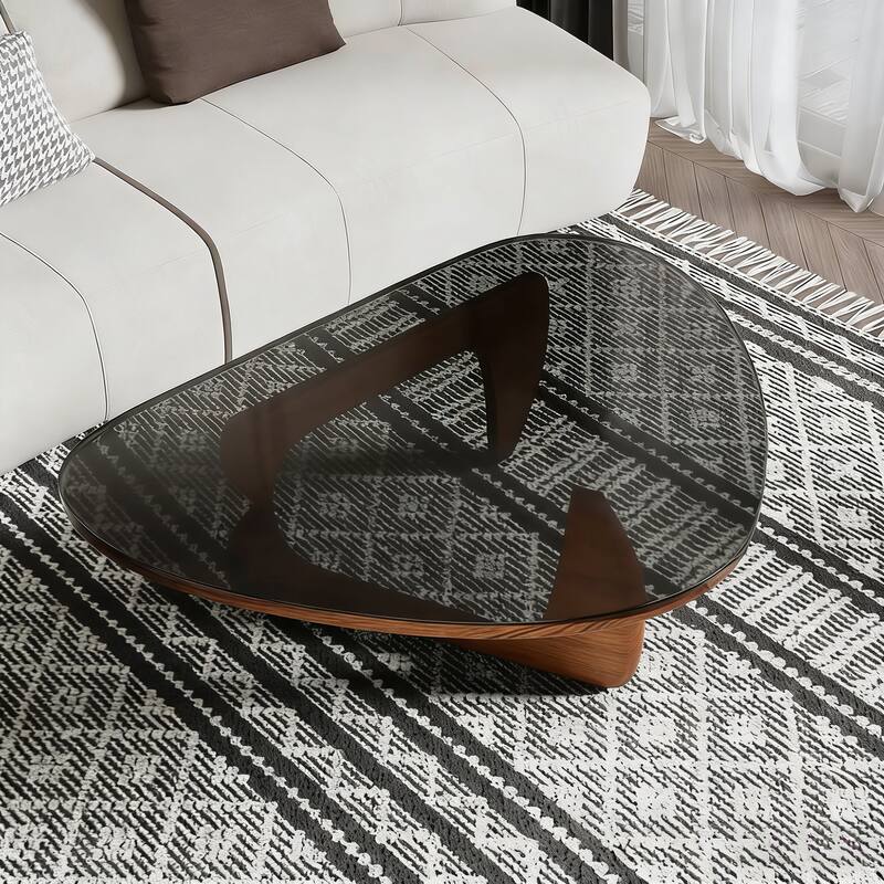 36" Modern Glass Coffee Table with Sleek Design for Living & Office