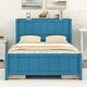 preview thumbnail 11 of 28, Full Storage Bed Frame with Headborad, Drawers, Storage Shelves Blue - Full