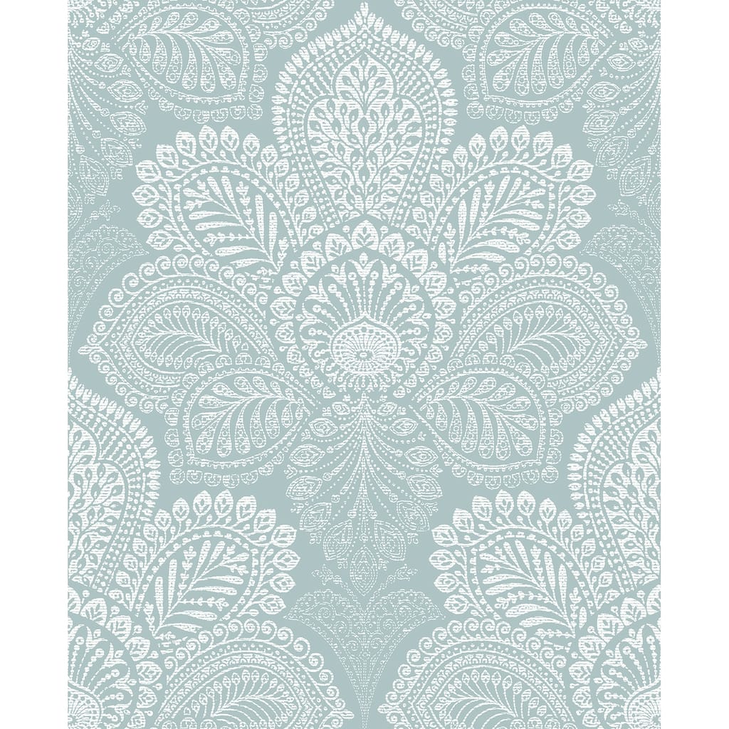 A-Street Prints Triumph Light Blue Medallion Wallpaper