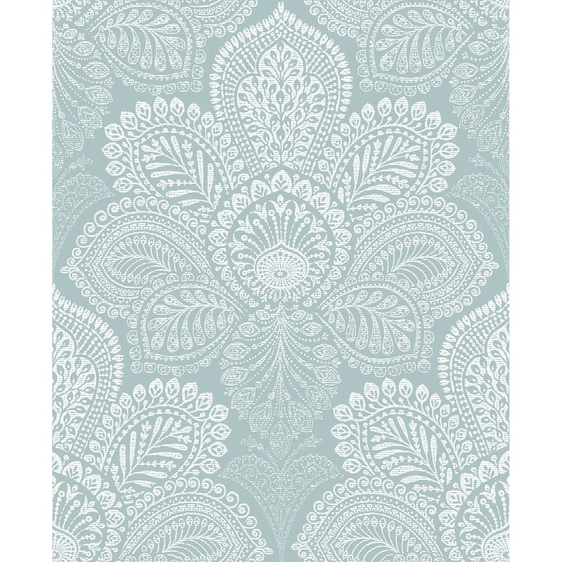 A-Street Prints Triumph Light Blue Medallion Wallpaper