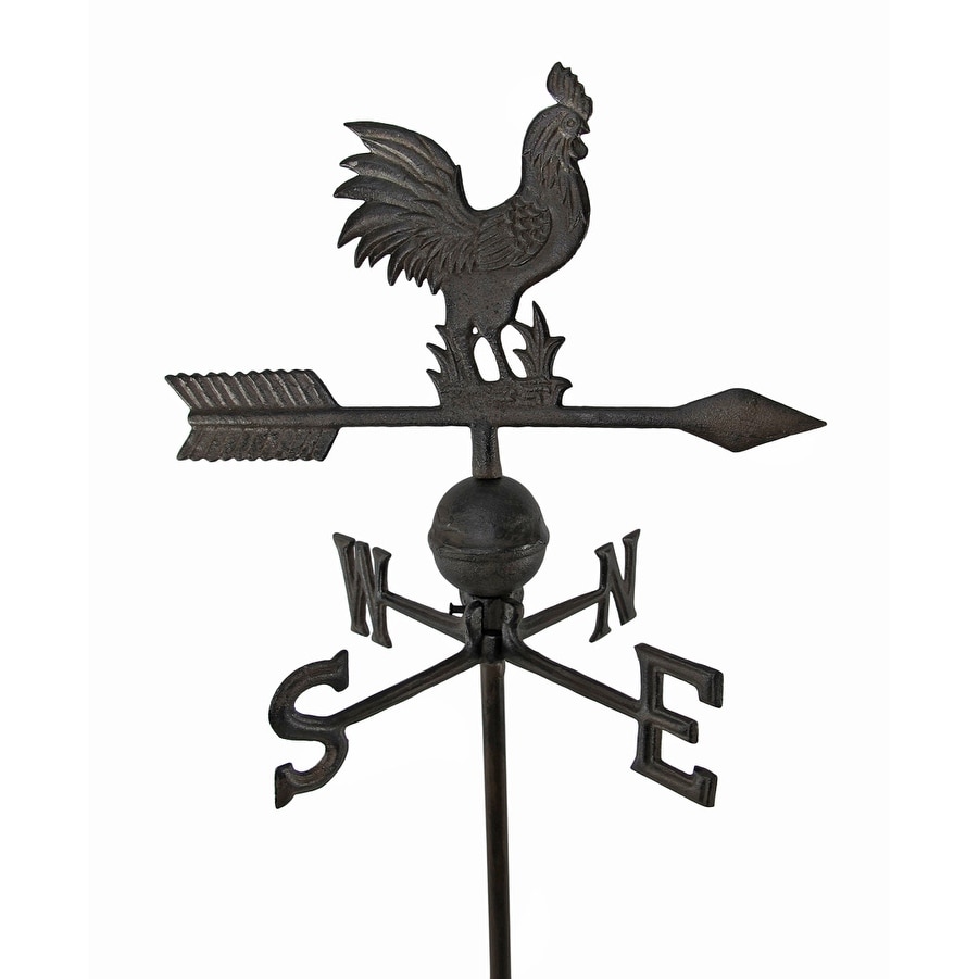 Antiqued Finish Cast Iron Rooster Weathervane Garden Stake 31 X 14 Inches Antiqued Finish Cast Iron Rooster Weathervane Garden Stake 31 X 14 Inches