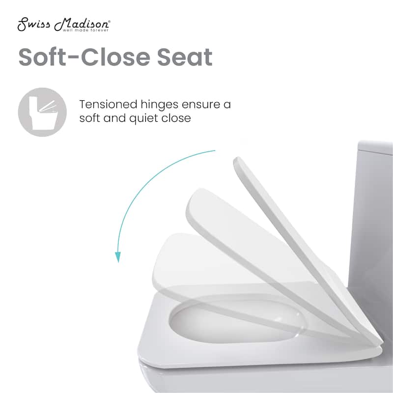 Nmes Two-Piece Square Toilet Dual-Flush 1.1/1.6 Gpf - 25.59" x 14.171" 31.5"