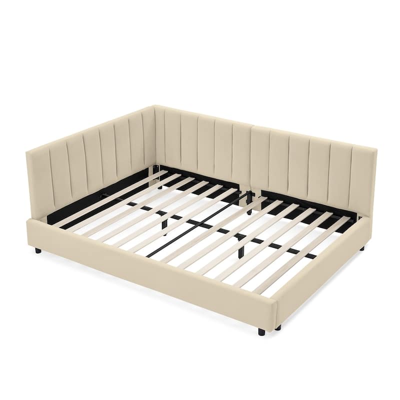 Velvet fabric Full Size Upholstered Tufted DayBed