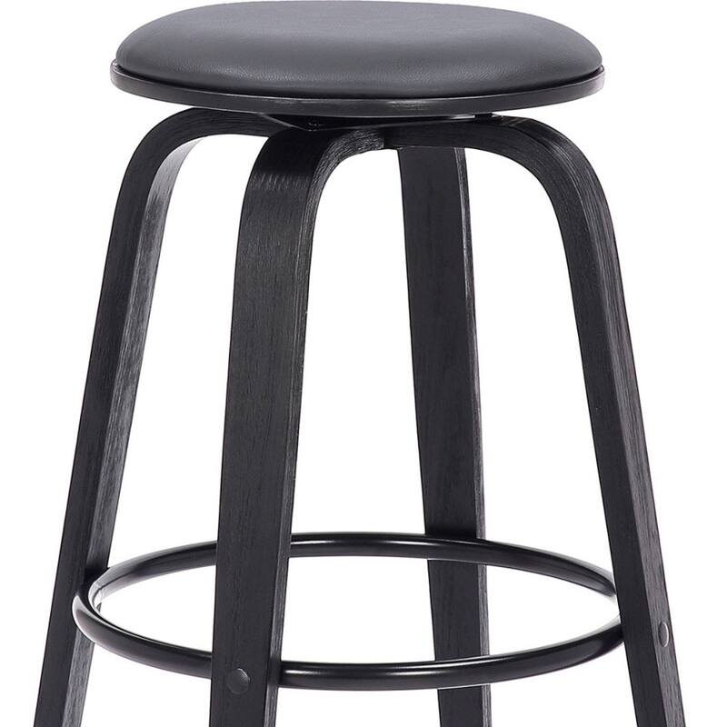 Fabric Backless Counter Height Swivel Bar Stool with Walnut Iron Frame