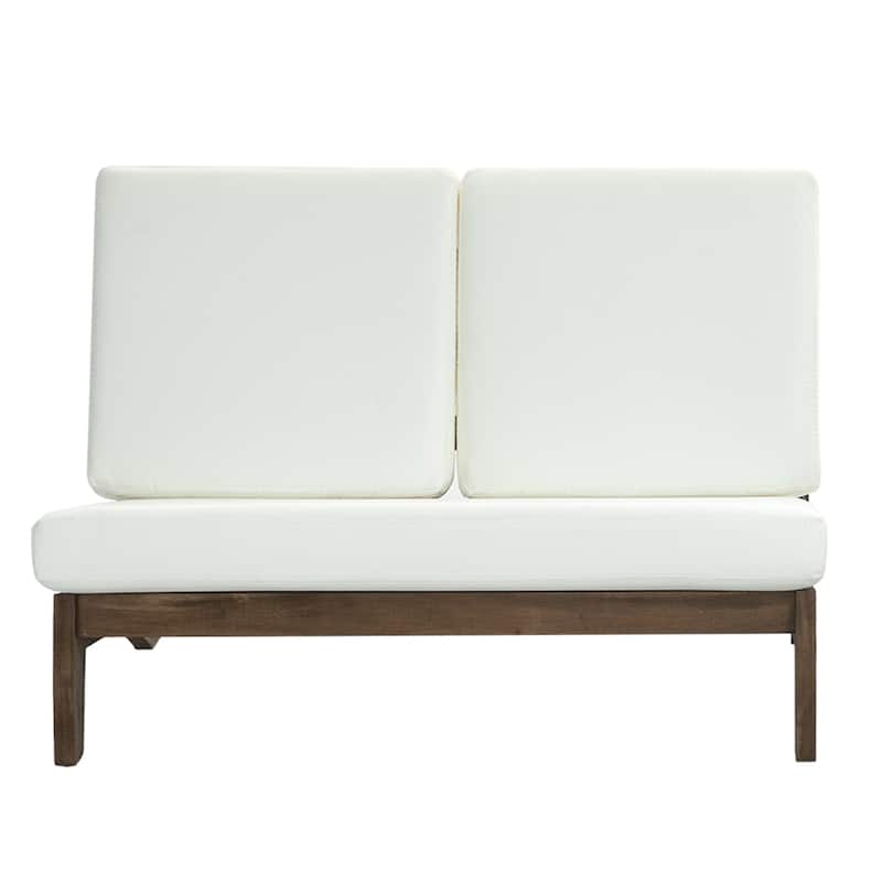 Sectional Wood Furniture 2 Seat Armless Patio Sofa