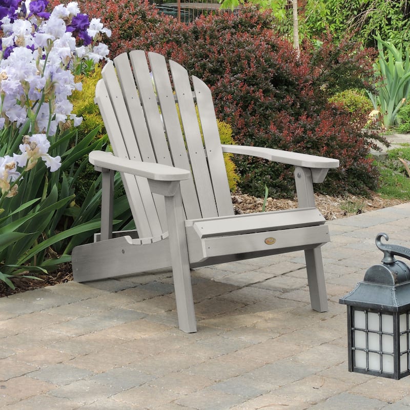 Eco-friendly Synthetic Wood Folding and Reclining Adirondack Chair