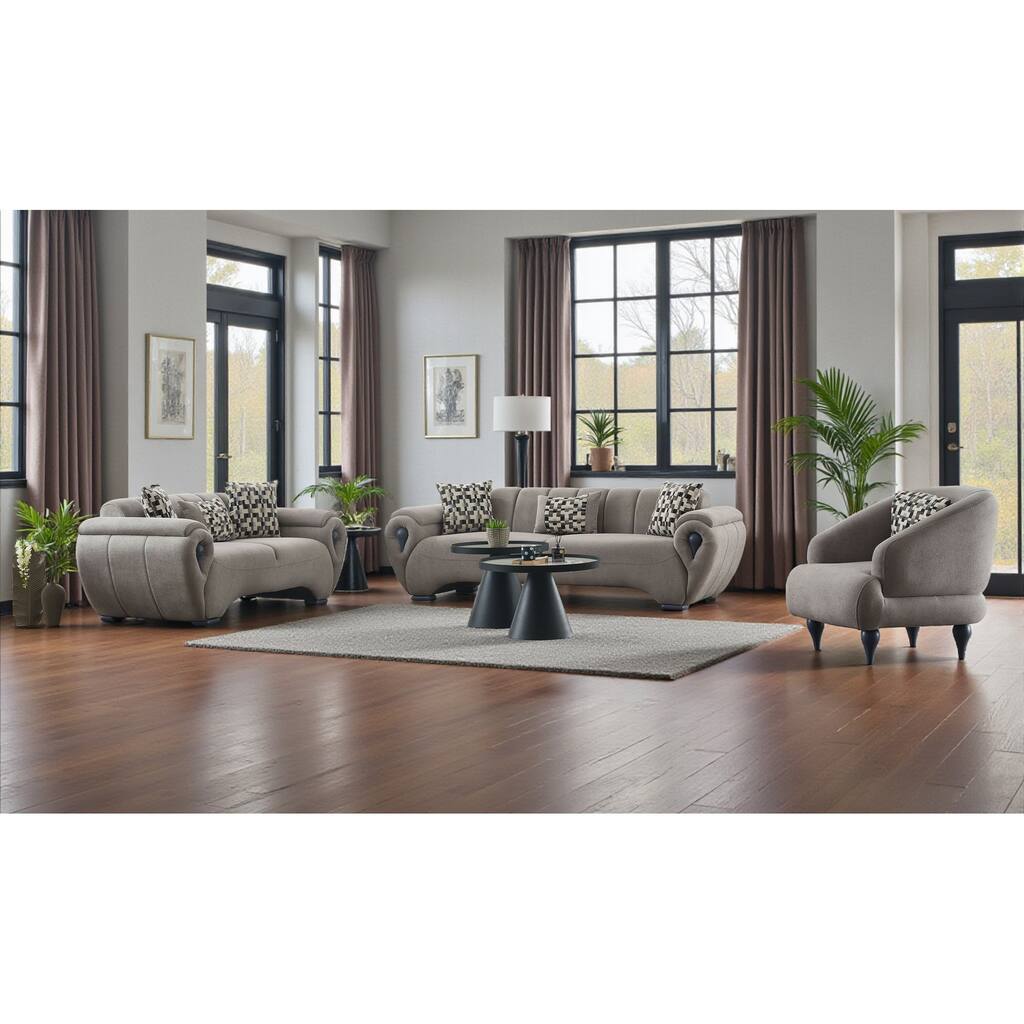 Xantelo 3 Pieces Living Room Sets 1 Sofa 1 Loveseat 1 Chair