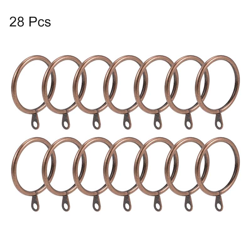 Curtain Rings, Metal Drapery Ring for Curtain Rods, 28 Pcs - Copper - 38mm
