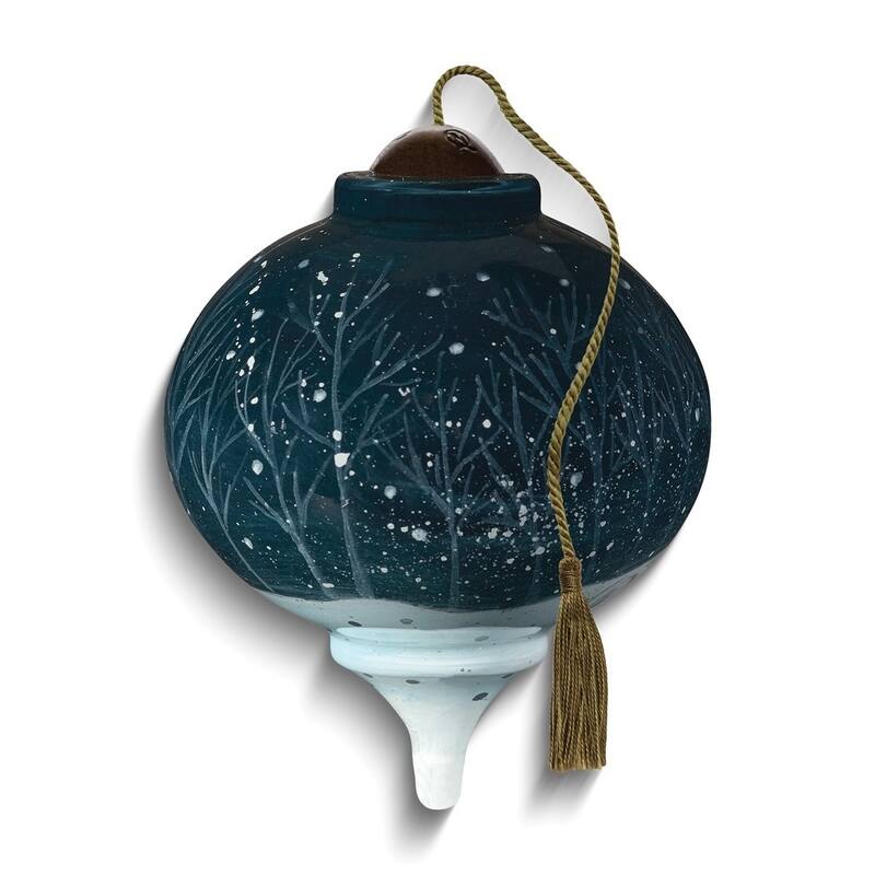 Curata O Come Let Us Adore Him By Kitt Wichmann Hand-Painted Glass Ornament