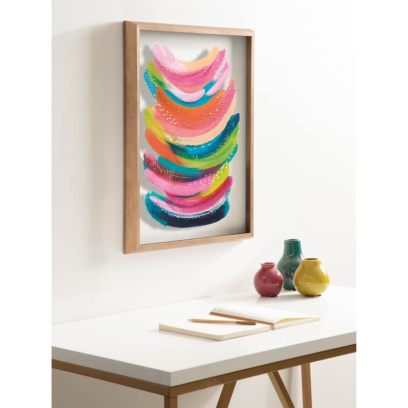 Kate and Laurel Blake Bright Abstract Framed Glass Art by Ettavee
