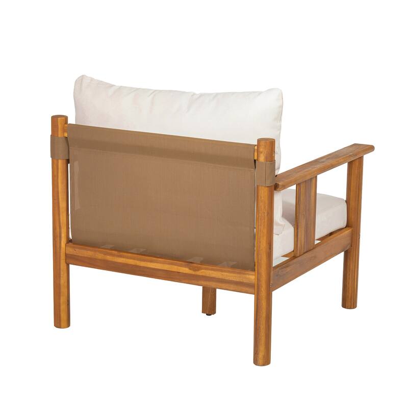 Christopher Knight Home - 33.75" Acacia Wood Outdoor Patio Club Chair ( Set of 2 )