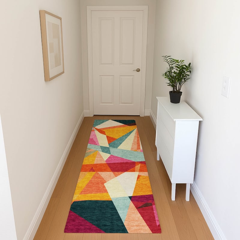Premium Washable Super Soft Abstract Geo Mayfield Rug - Ivory - 2'3" x 7'6"