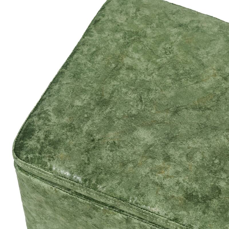 Adeco Square Velvet Storage Ottoman Multi-Function Vanity Footstool