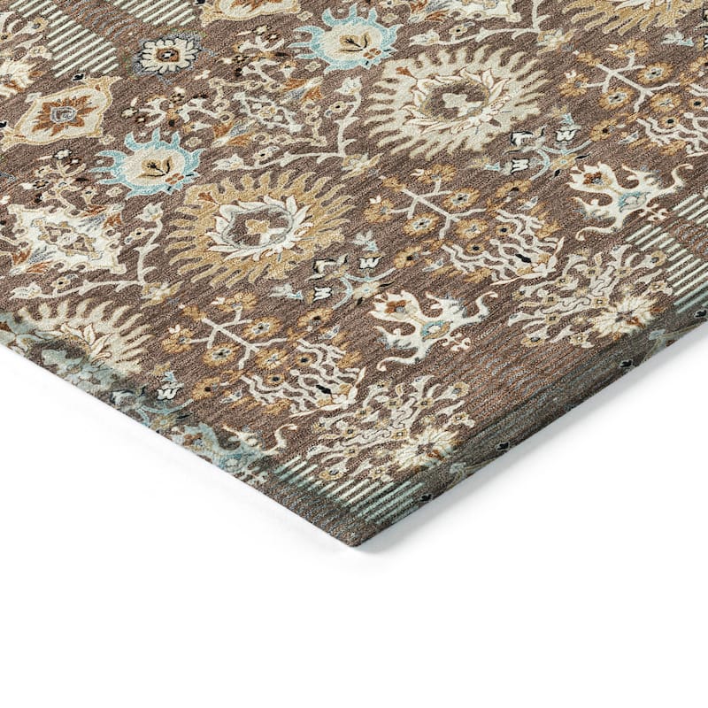 Machine Washable Indoor/ Outdoor Traditional Xander Chantille Rug