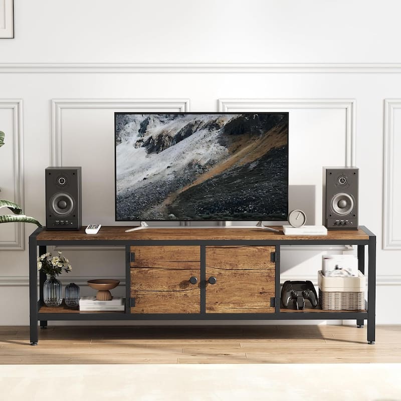 TV Stand for 65 Inch TV Entertainment Center Fits Up to 75 Inch TVs for Living Room - N/A - Brown