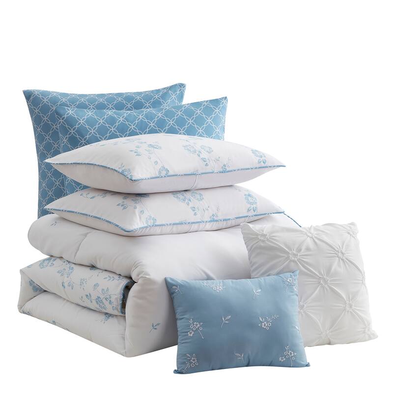 Adeline 7 Piece Floral Comforter Set