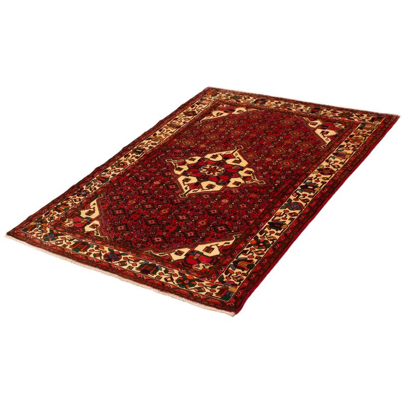ECARPETGALLERY Hand-knotted Andelz Red Wool Rug - 5'0 x 6'6