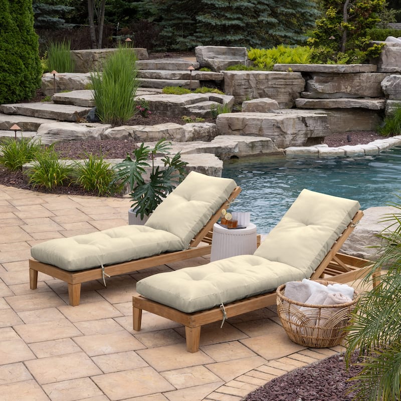 ARDEN Outdoor Plush Modern Tufted Chaise Cushion, 76 x 22