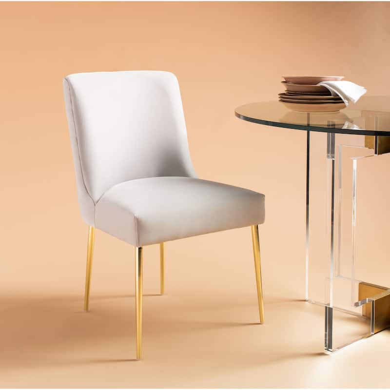 SAFAVIEH Couture Melonie Velvet Accent Chair - Mustard / Brass - 28"x23"x35.3" - 28" W x 23" D x 35" H - 28Wx23Dx35H