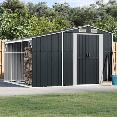 vidaXL Garden Shed Metal Outdoor Storage Tool Shed House Galvanized Steel