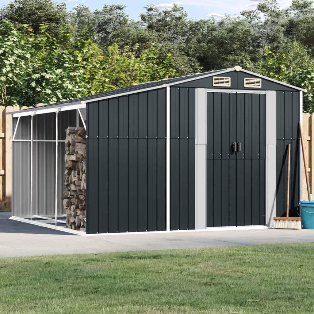 vidaXL Garden Shed Metal Outdoor Storage Tool Shed House Galvanized Steel
