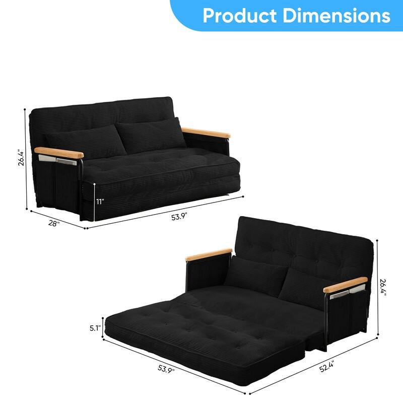 Mixoy Muti-Functional Folding Floor Sofa Bed,3-Seater,2-Seater,1-Seater Lazy Futon Sofa with 6 Position Adjustable Backrest