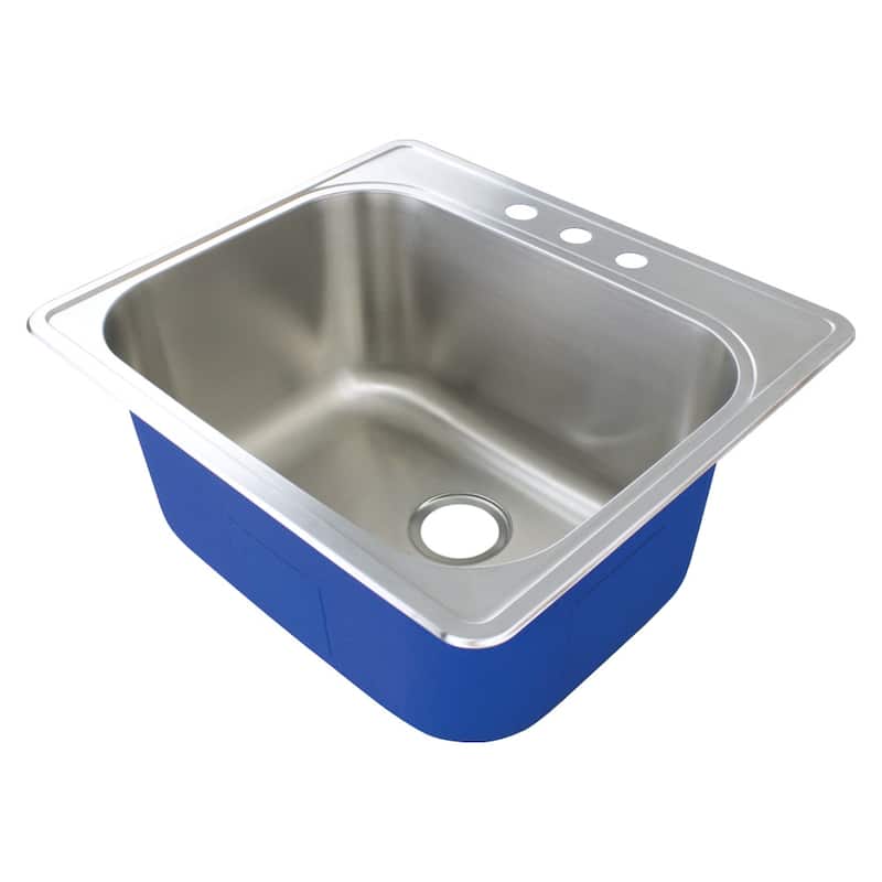 Transolid TRS_MTSB252212-3 Meridian 25" Drop In Single Basin Stainless - Brushed Stainless - Brushed Stainless