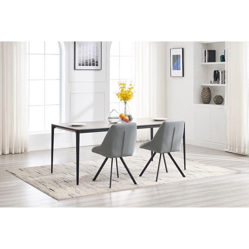 Dining Chair,Thickened Fabric Chairs With Metal Legs Set Of 2