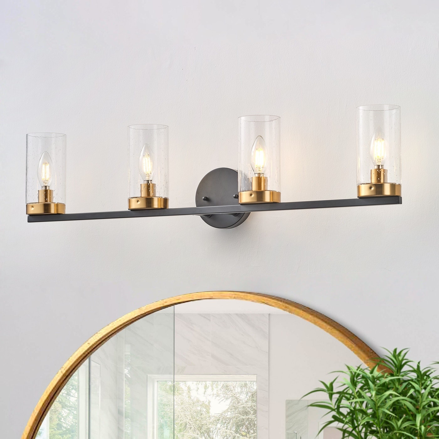 4 Lights Glass Shade Classic Bathroom Vanity Lighting 31.9 Dundefined4.7 Wundefined8 H Bed Bath Beyond 40732141