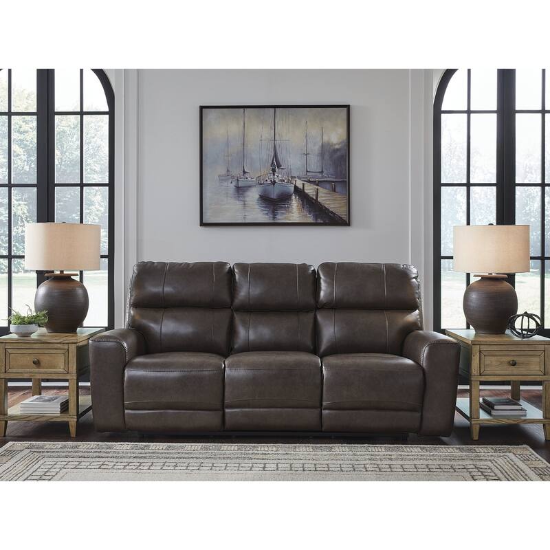 Signature Design by Ashley Side Step Brown Power Reclining Sofa - 90" W x 44" D x 43" H