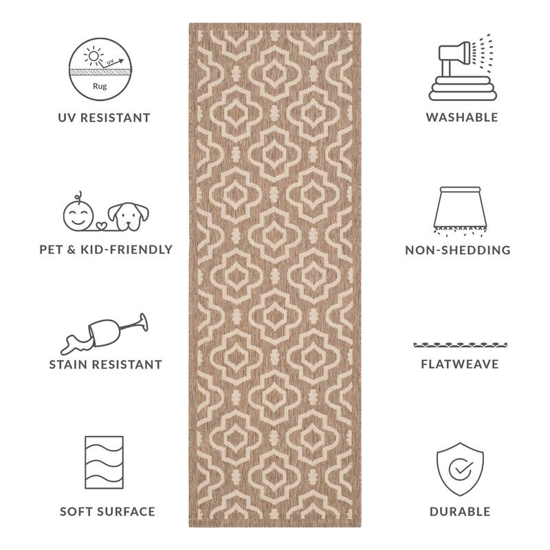 SAFAVIEH Courtyard Ketty Indoor/ Outdoor Waterproof Patio Backyard Rug