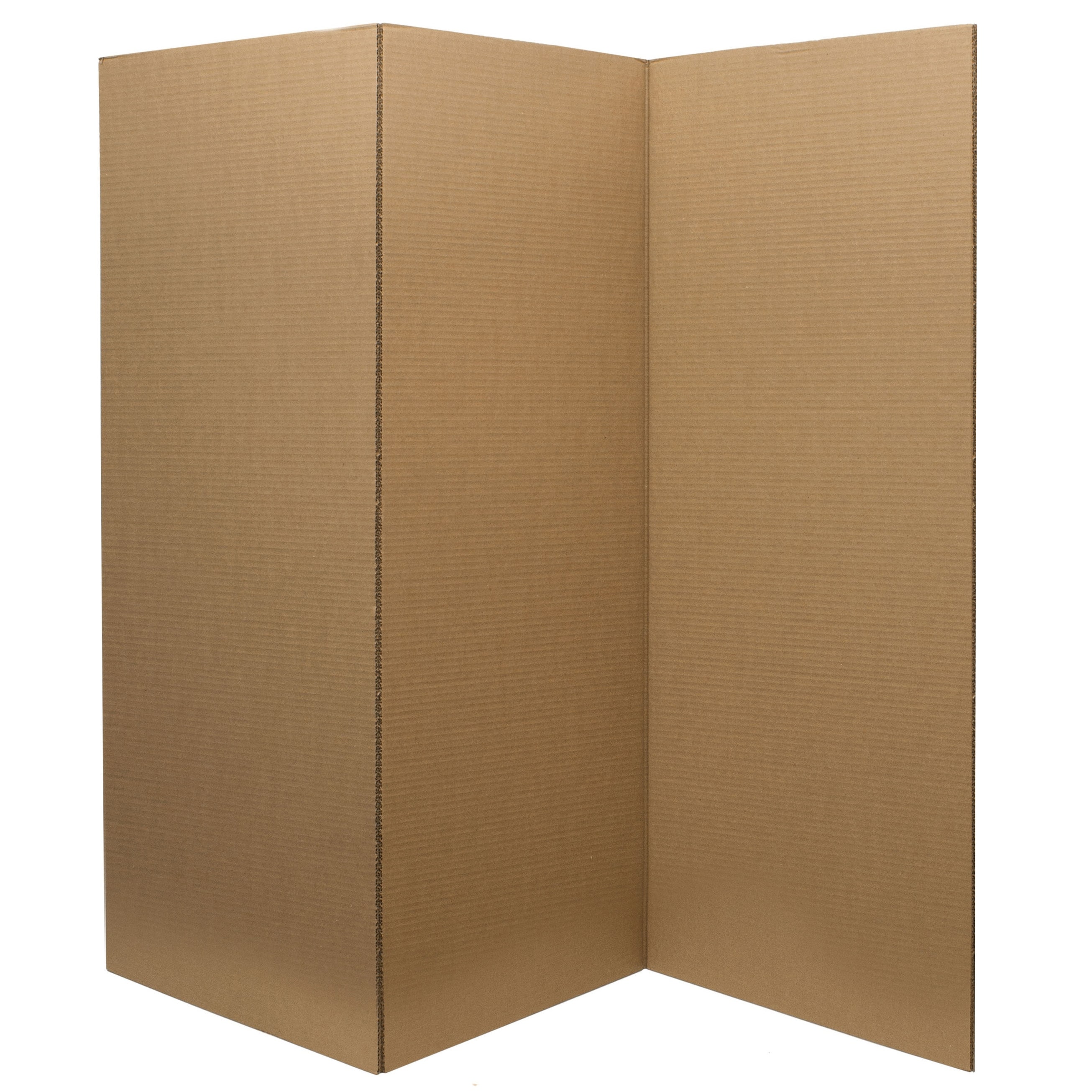 ORIENTAL Furniture 6 ft 4 Panel Tall Brown Cardboard Room Divider