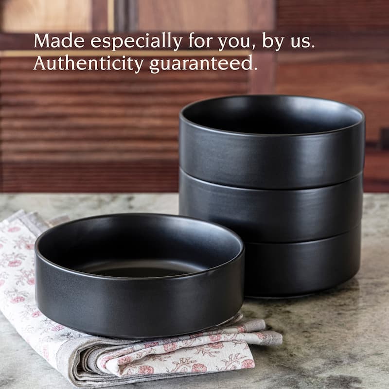 over&back Stackable 25oz Semi-Matte Stoneware Cereal Bowls