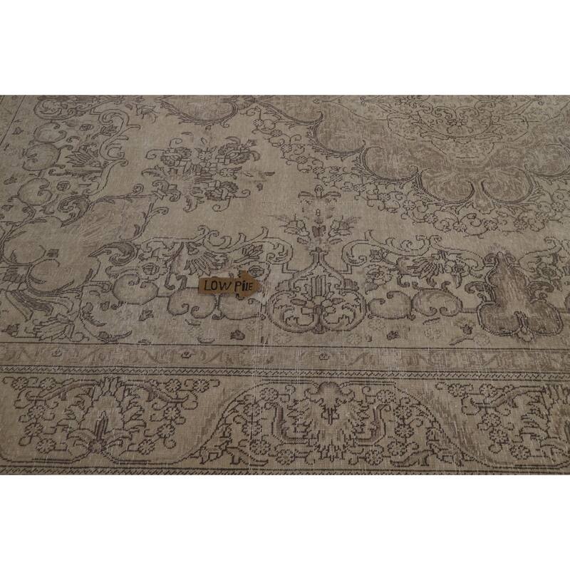 Tabriz Persian Vintage Rug Hand-Knotted Traditional Wool Carpet - 9'6" x 12'4"