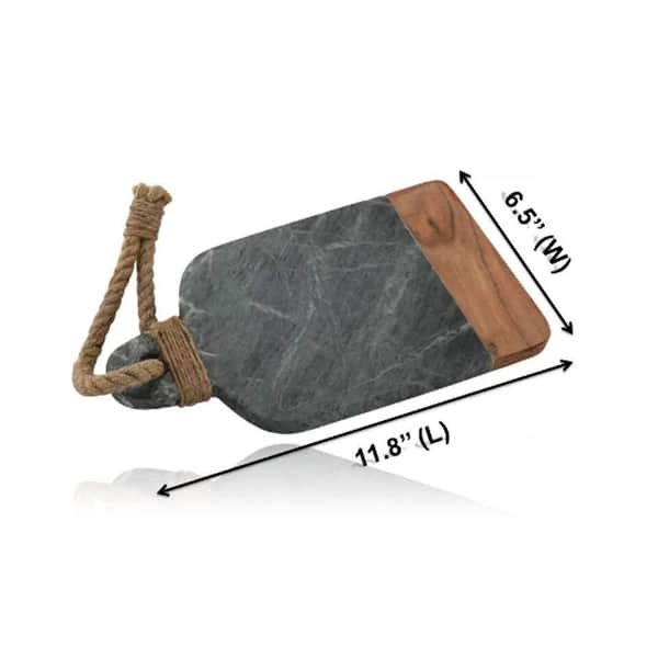 Chop-N-Slice 17 in. x 7 in. Rectangle Wood and Marble Cutting Board Chop-N-Slice 17 in. x 7 in. Rectangle Wood and Marble Cutting Board