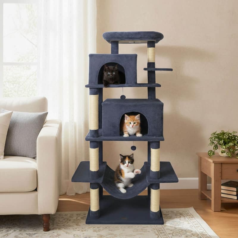 Costway 70” Large Cat Tree for Indoor Cats with Plush Top Perch, Dual - See Details