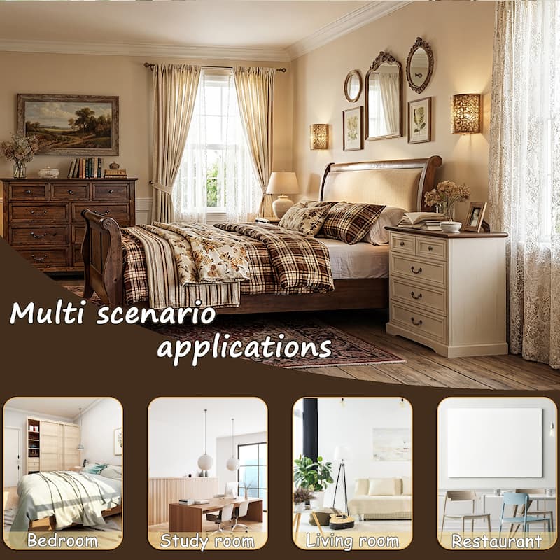 Farmhouse 5-Drawer Chest with Anti-Tip Device, Rustic Wooden Dresser for Bedroom, 36.3" Tall Storage Cabinet