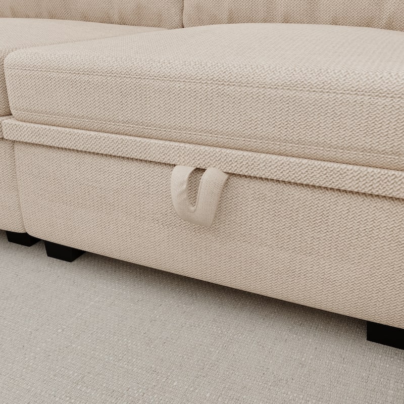 Modular Sectional Sofa Convertible U Shaped Couch with Storage Seats, 6