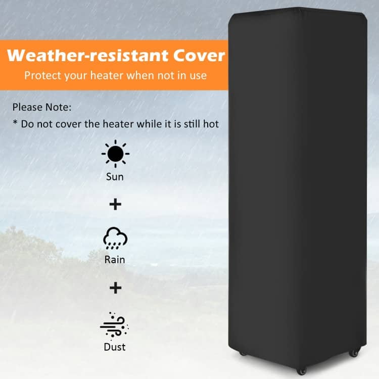 41 000 BTU Propane Patio Heater with Metal Hood - 15.5" x 15.5" x 62" (L x W x H)