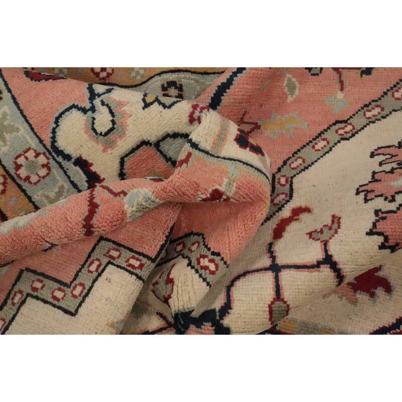 Hand Knotted Oriental 100% Wool Carpet Traditional Medallion Beige & Ivories Heriz (serapi) Area Rug - 10' 0'' X 8' 1''