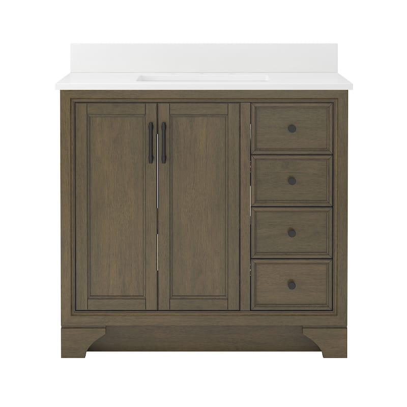 CRAFT + MAIN LCVT3722D-QSW Lanagan 37" Free Standing Single Basin - Shaded Timber