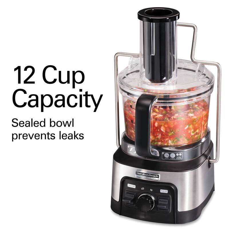 Hamilton Beach Professional 12 Cup Spiralizing Stack & Snap Food Processor