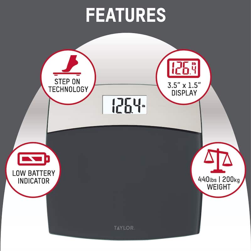Taylor Digital Scales for Bodyweight Mixed Metal with Brushed Stainless Steel