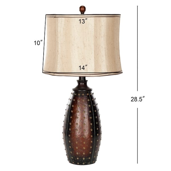 SAFAVIEH Lighting 28-inch Traditions Brown Table Lamp (Set of 2) - 14"x14"x28.5"